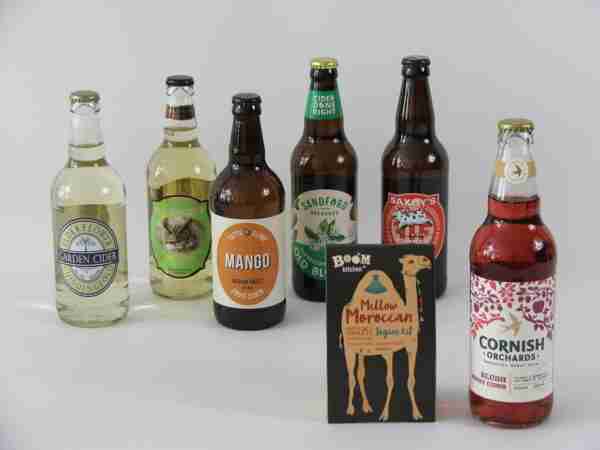 6 summer fruit ciders and 1 curry